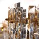 Set of 2 Kinkeldey Hollywood Regency waterfall crystal glass wall lights, 1970