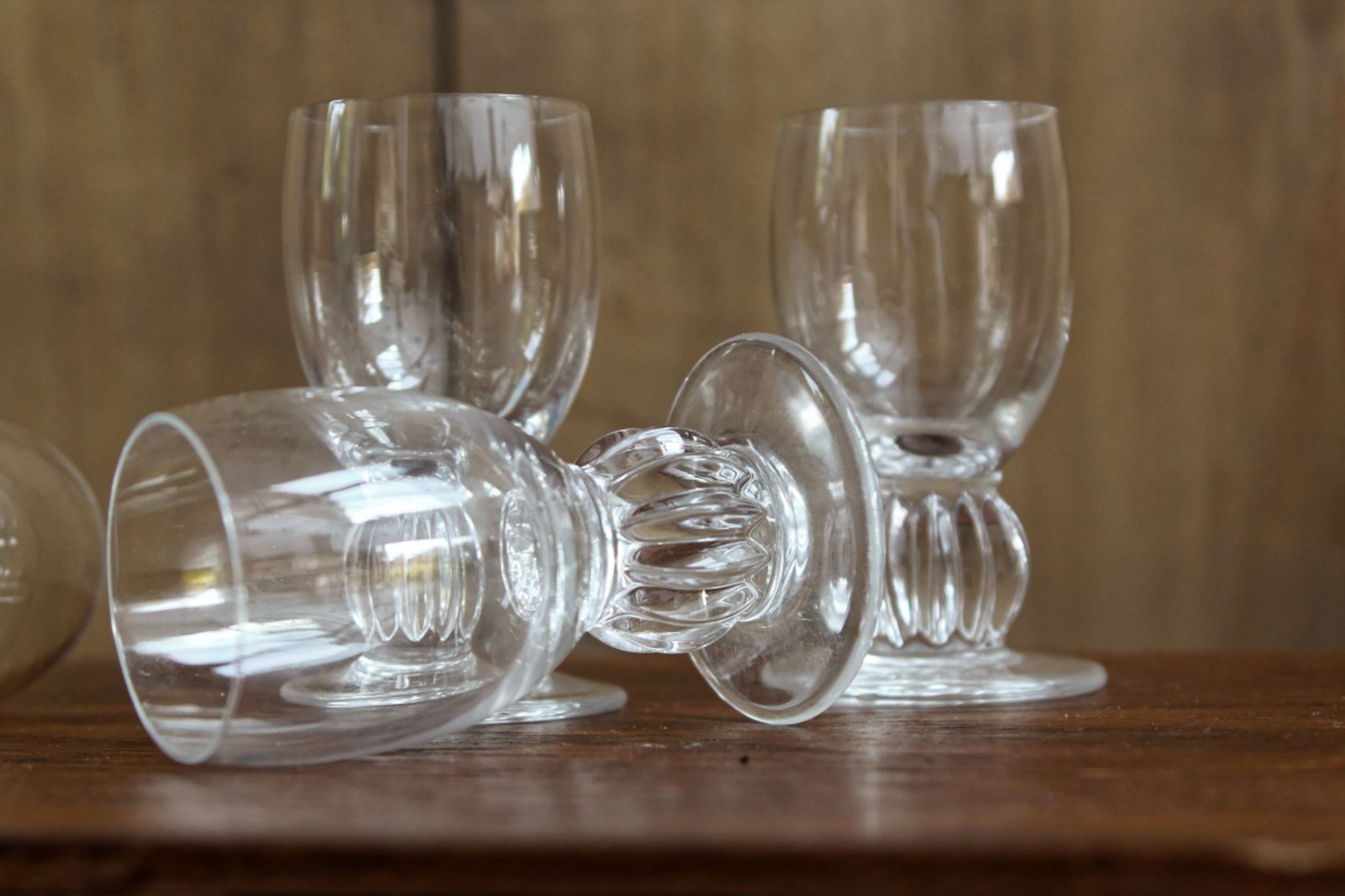 Lot of 5 glasses with digestive lalique france