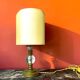Hollywood Regency inspired brass table lamp drum lampshade