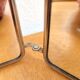 Vintage white triptych barber mirror