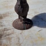 2 roosters and 2 cast iron birds