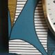 Vintage clock rectangular silent wall clock "Jaz blue white ochre"