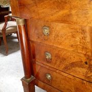 Empire-style walnut commode – black marble – 19th century