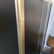 Bibliothèque design années 70 metal doré bois laqué