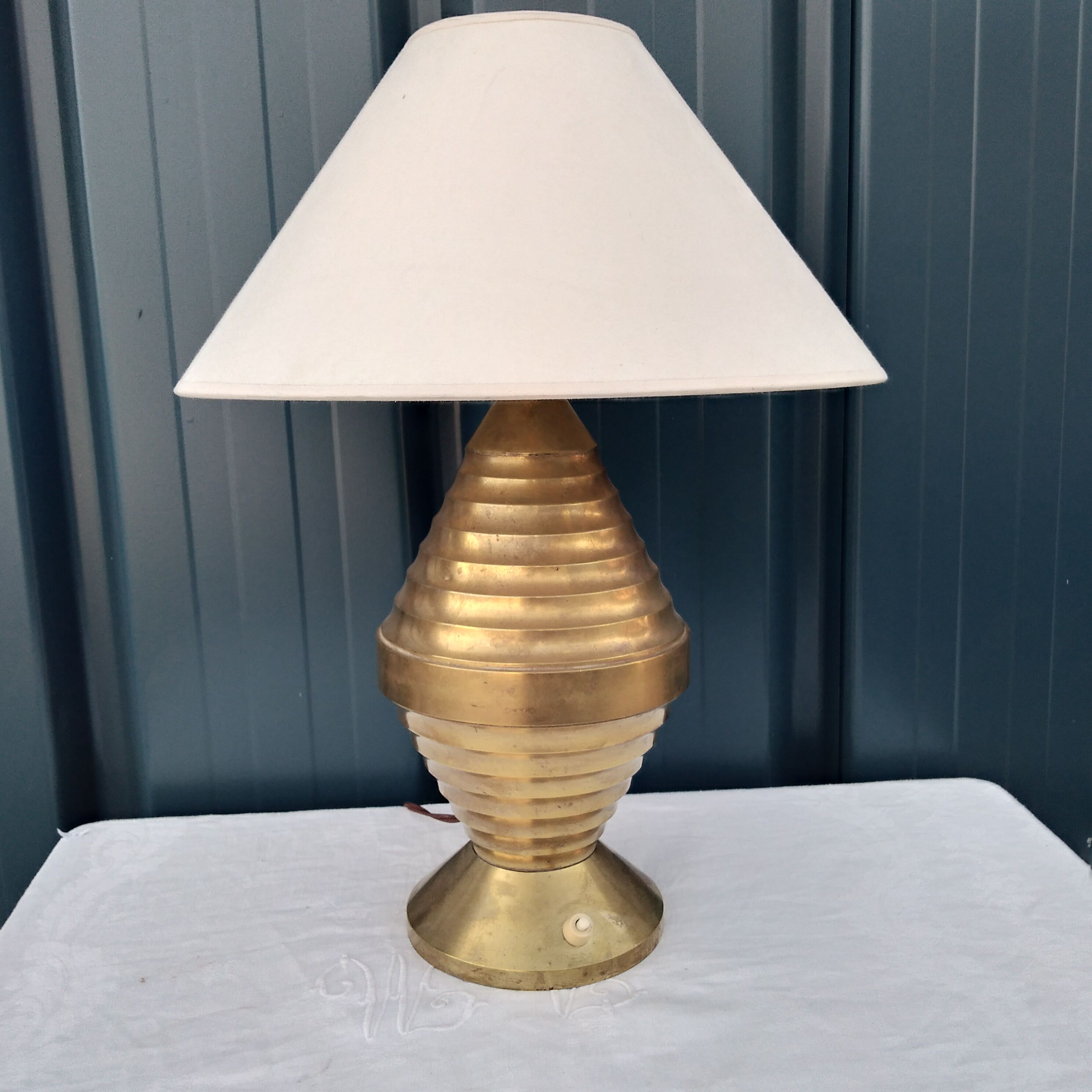 Art deco brass lamp