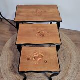 Marquetry nesting tables