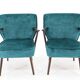 Paire de fauteuils en hêtre rénovés en velours des années 1970, Tchécoslovaquie