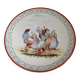 Large Round Antique Plate 33 cm Ceramic Pierrefonds - Regional Dance Decoration