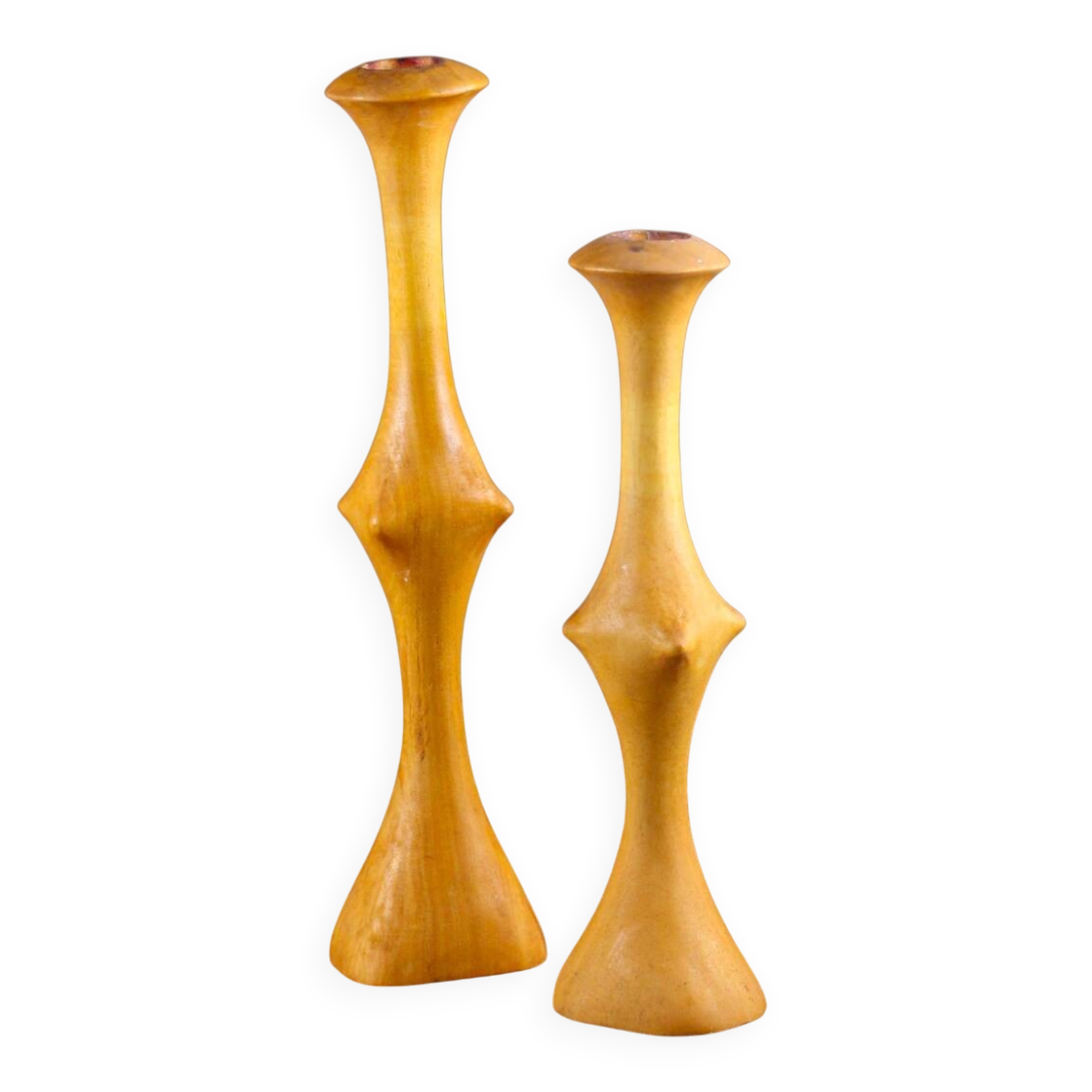 Brutalist monoxyle candlestick pair