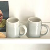 Paire de chopes mugs en grès