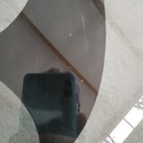 Knut Hesterberg's Propeller Round Coffee Table, steel structure and glass tray
