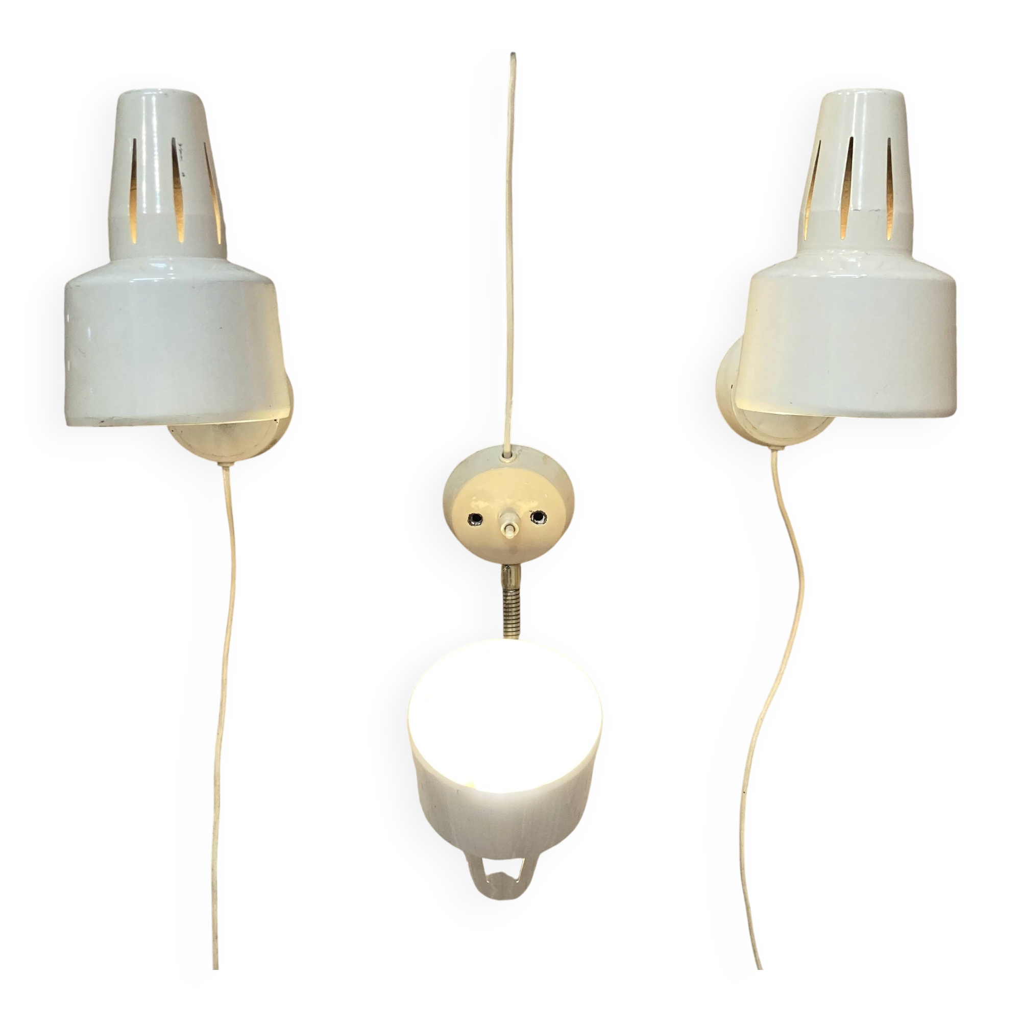 Trio d'appliques modulables design scandinave 1950.