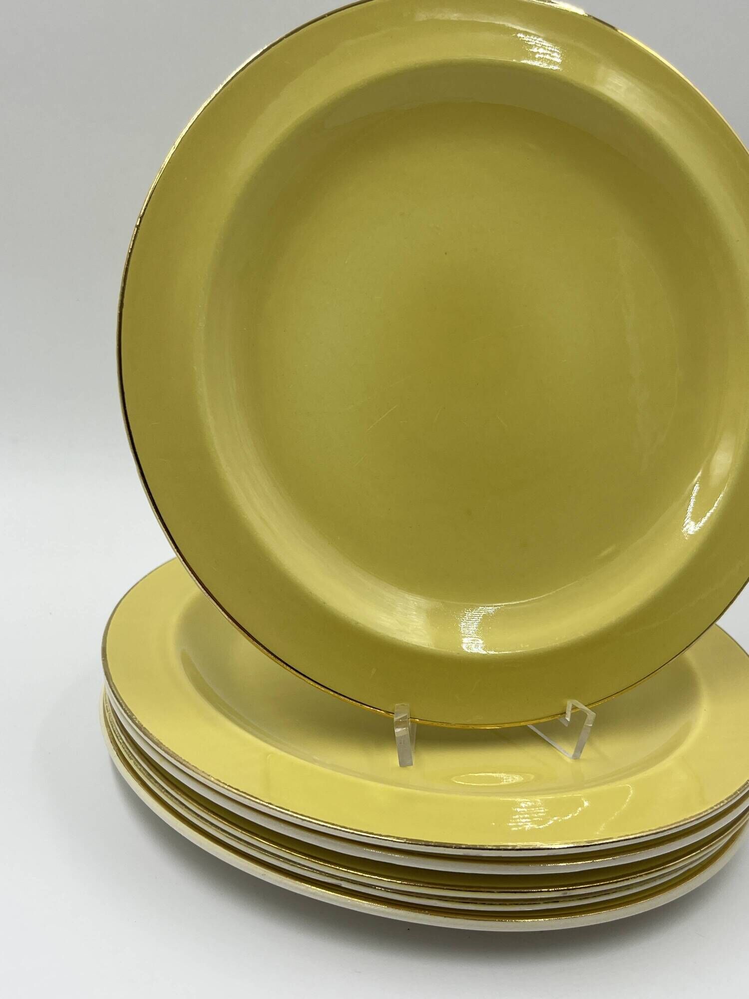 Set of 6 Keralux Boch earthenware plates