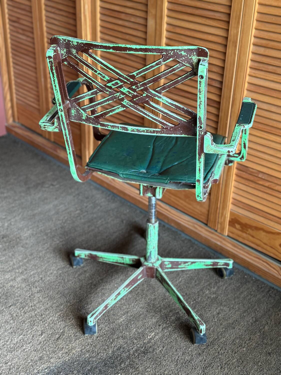 Metal and leather office chair