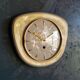 Vintage ceramic clock silent wall clock "Golden yellow guarantor"