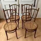 Suite of 4 viennese bistro chairs in bentwood 1900