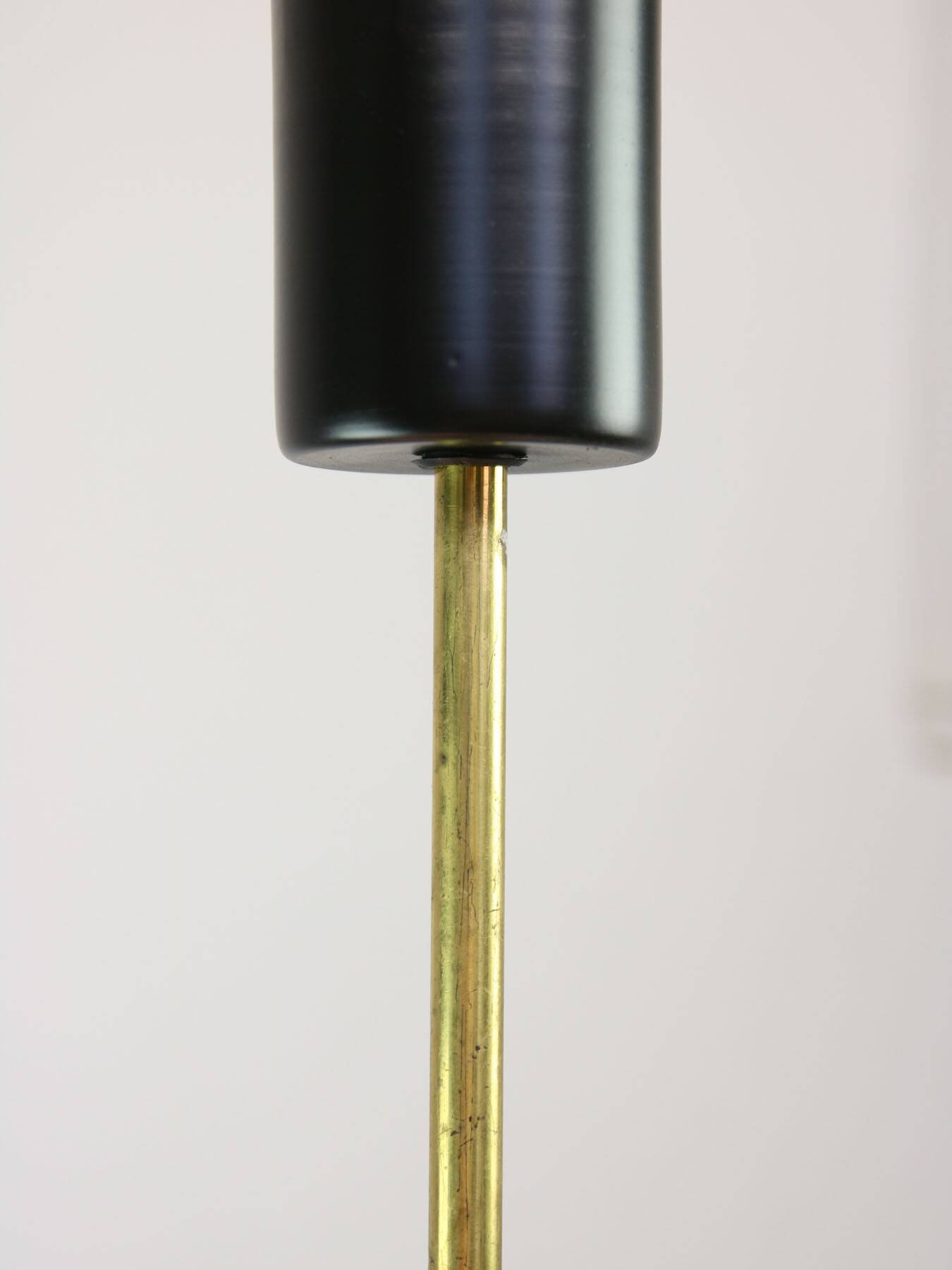 Mid-Century Modern Italian Brass and Opaline Chandelier