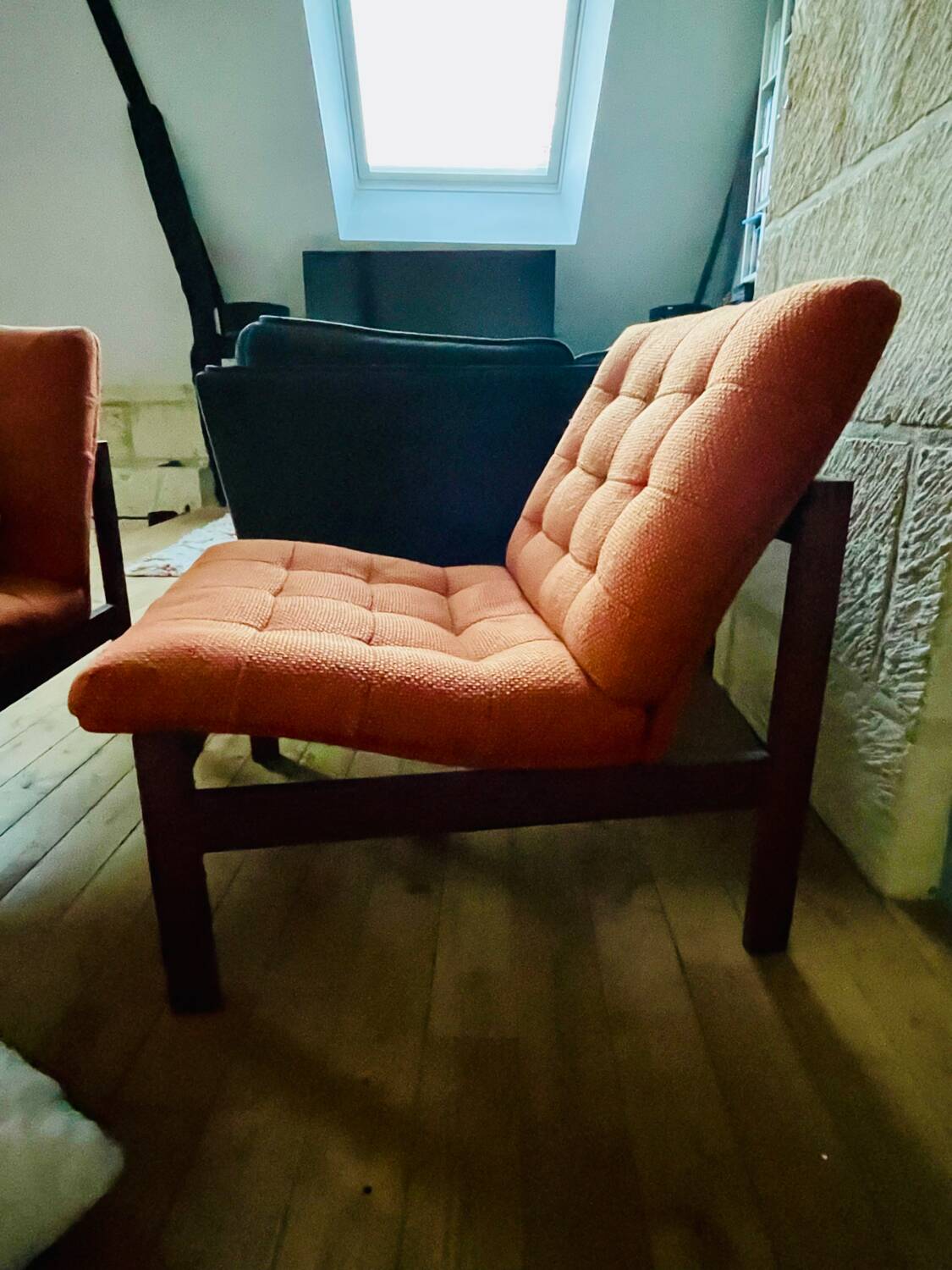 Paire chauffeuses scandinaves vintage