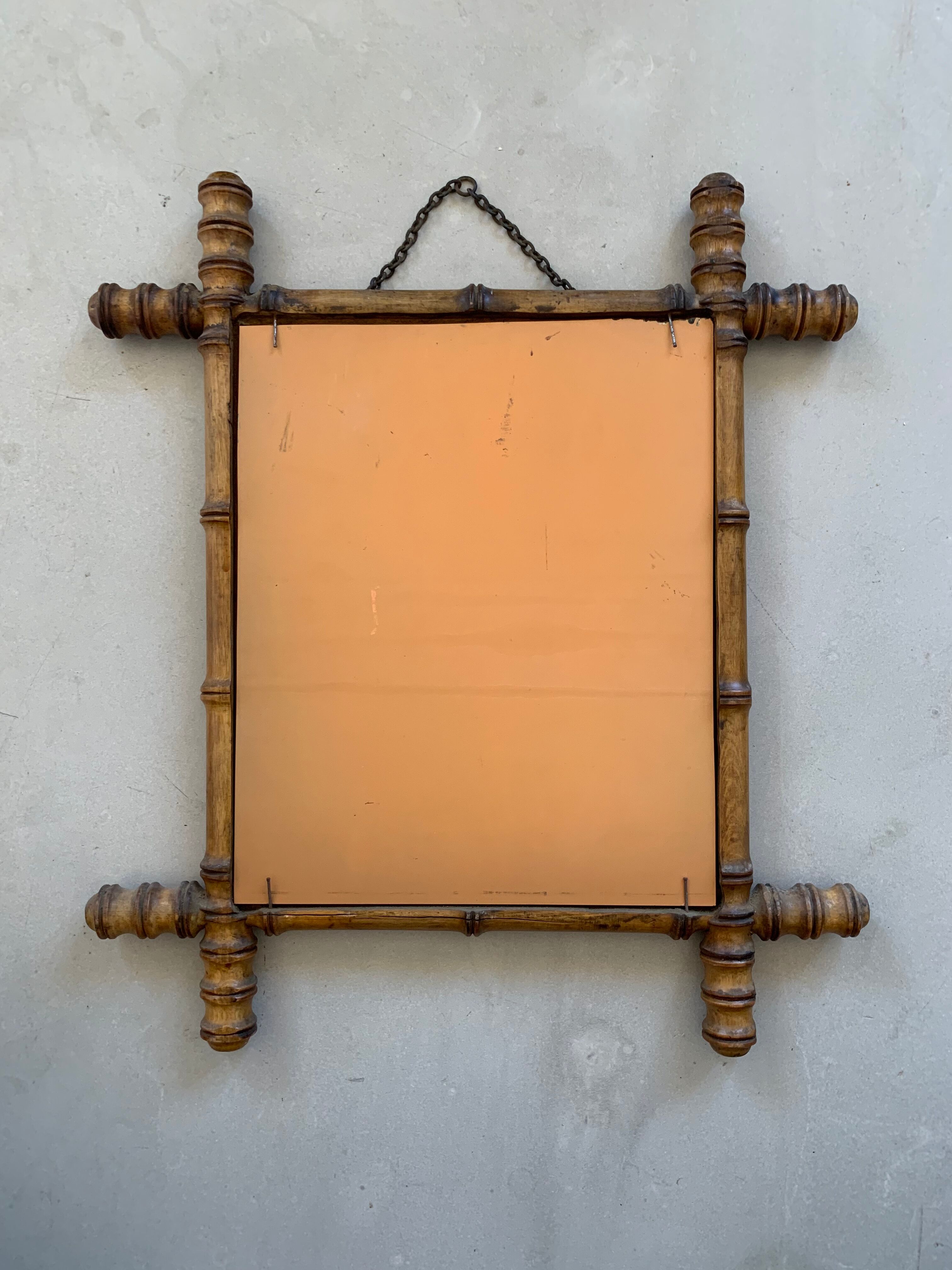 Miroir bambou vintage 44x50cm