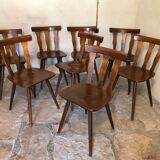 Set of 8 vintage brasserie chairs