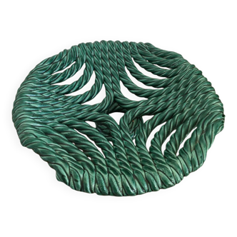 Vallauris fruit basket in green ceramic