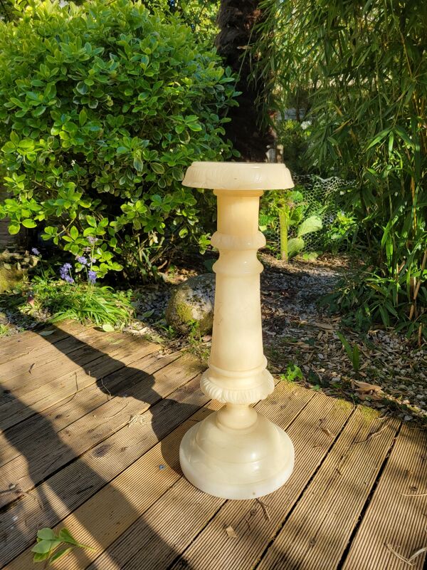 Colonne piédestal en albâtre XIXe