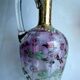Art Nouveau ewer decanter, gilded glass and violin enamelled with daisies