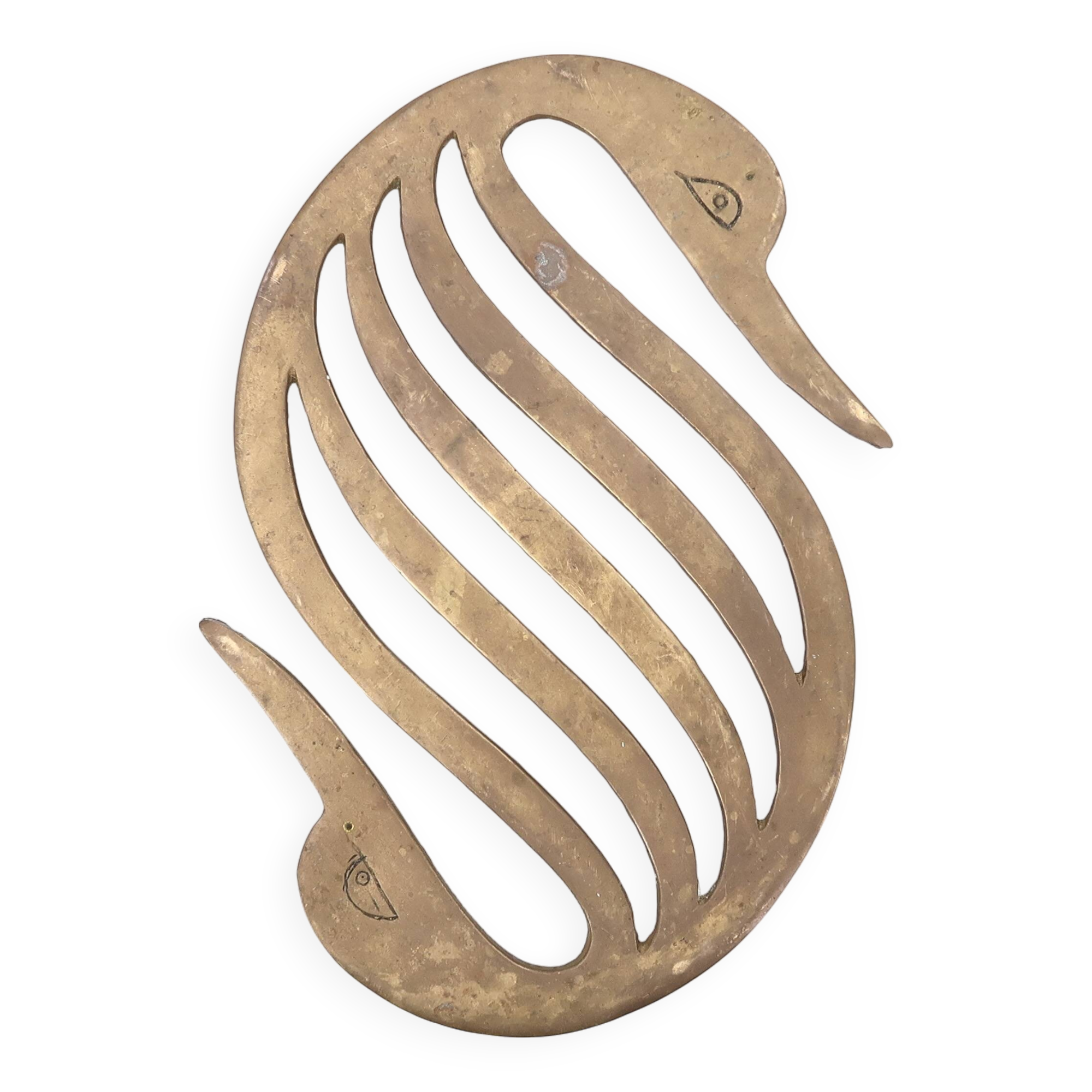 Brass swan trivet, 1960s