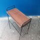 Door magazines side table steel file and wood vintage Scandinavian design