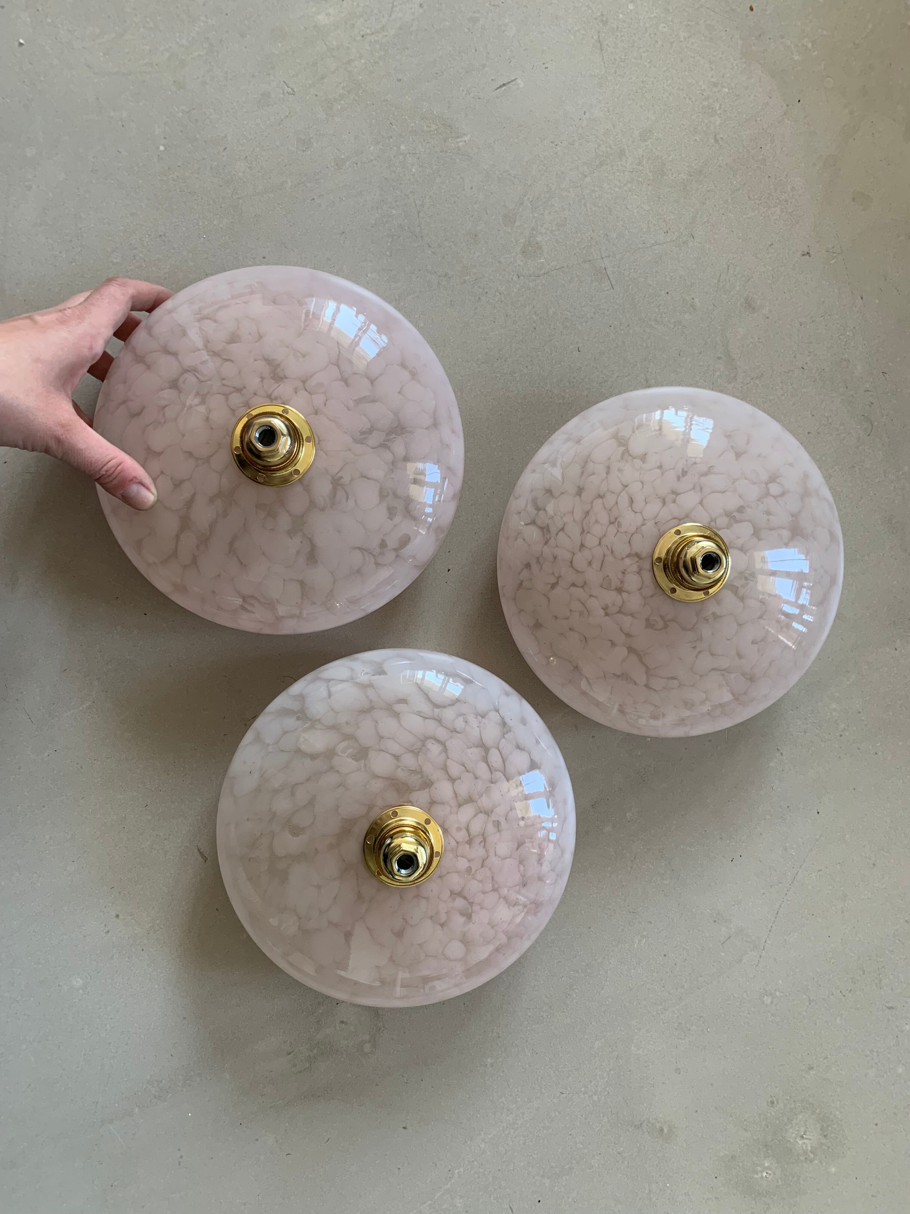 Pink Clichy glass pendant lamp