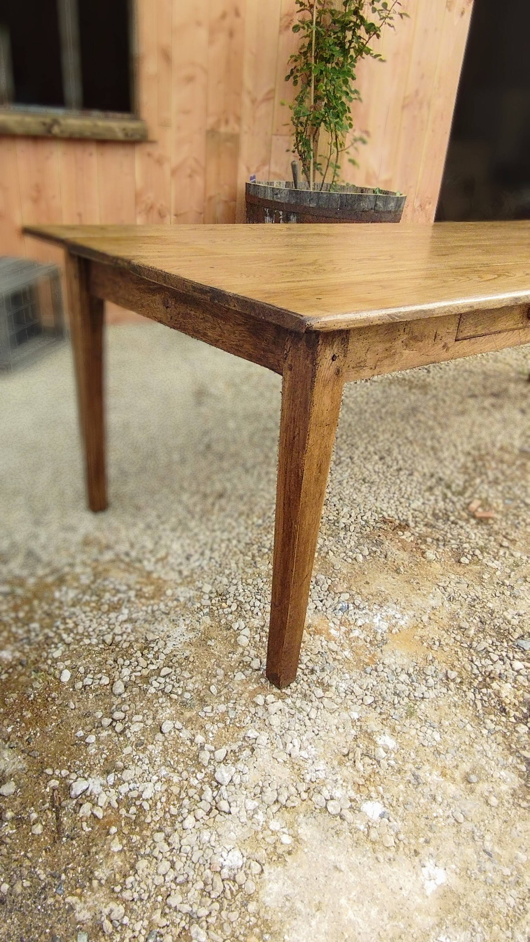 Large solid oak farmhouse table with two drawers 260 cm x 100 cm