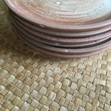 Series of 6 dessert plates in sandstone