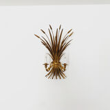 Gilded Italian Hollywood Regency metal wall lamp by Hans Kögl