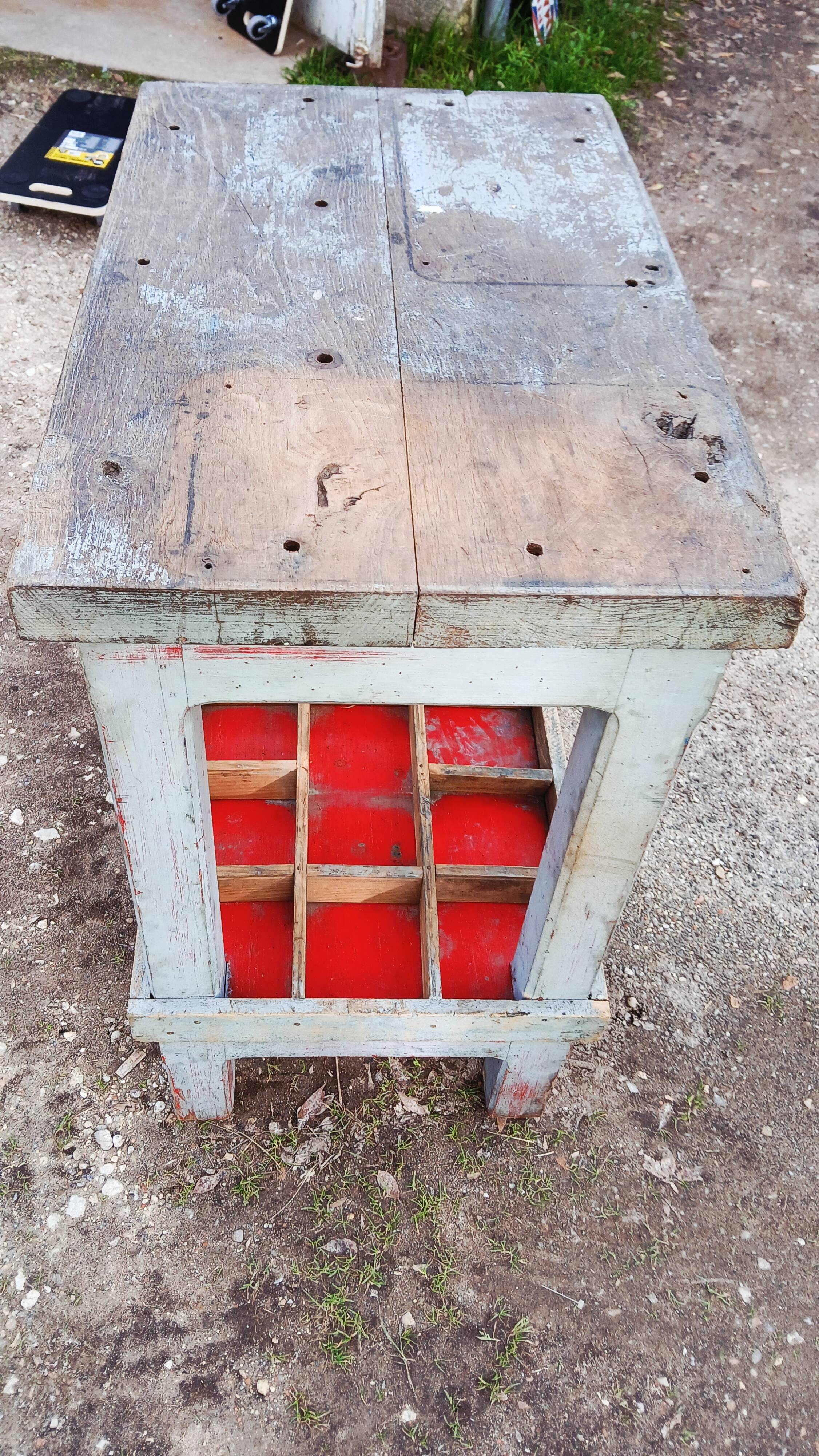 Small old garage workbench
