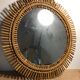 Wicker Rattan Sun Mirror Vintga Italy Circa 1950