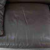 Brown leather 2-seater sofa Cassina Maralunga by Vico Magistretti