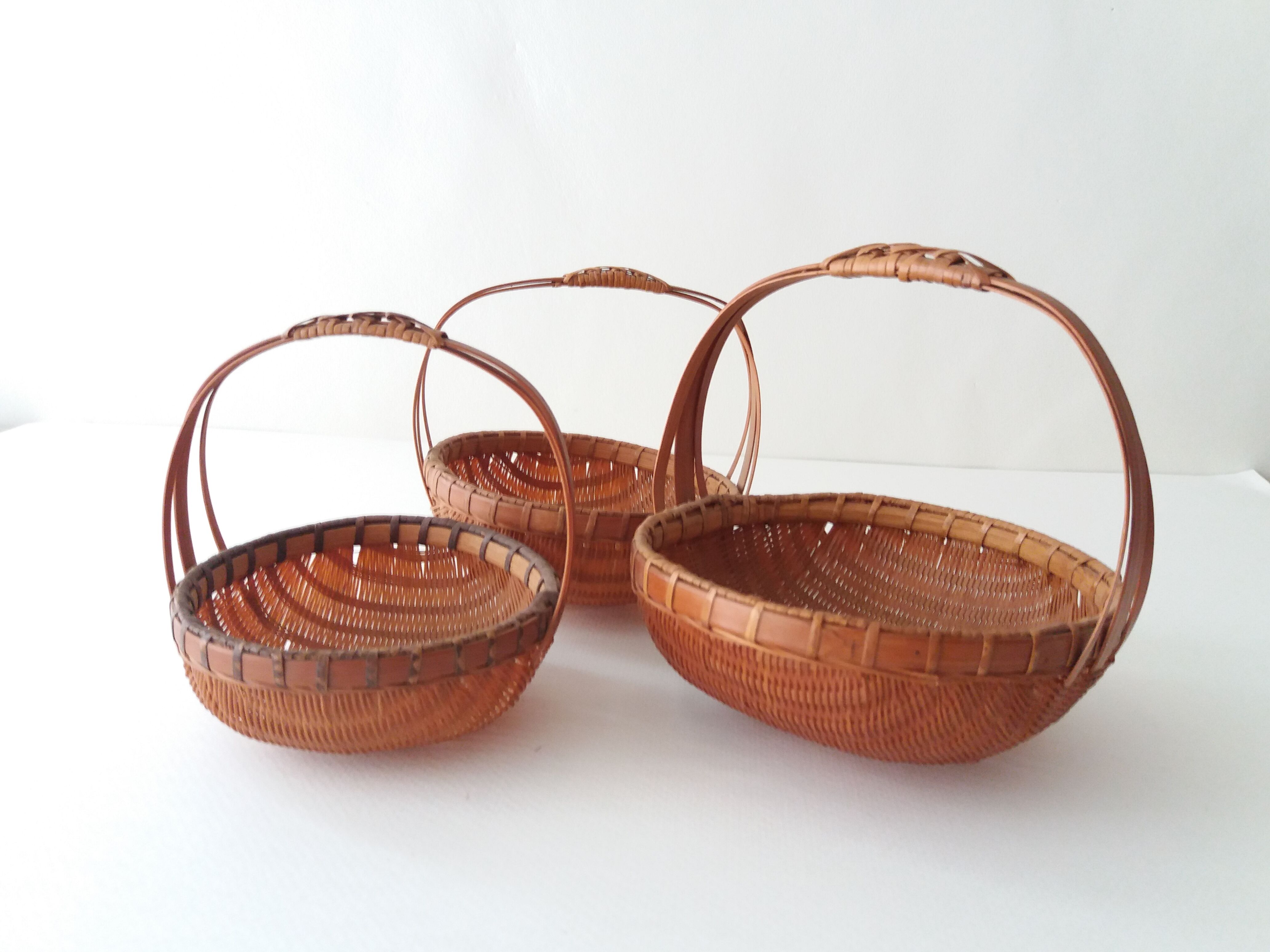 Set 3 baskets rattan 60