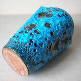 Old blue ceramic vase terracotta sea foam 22 cm living room office decoration