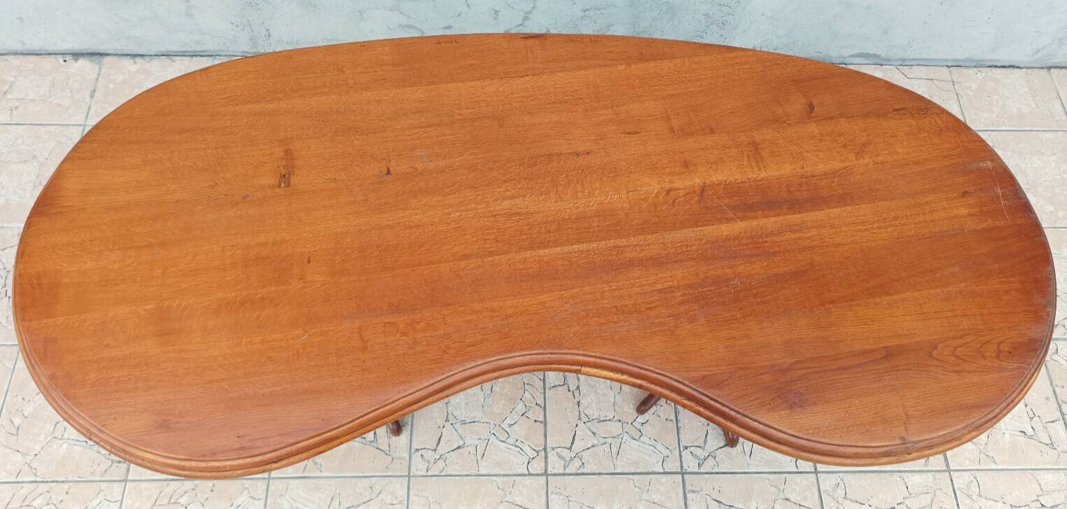 Brutalist table in solid oak