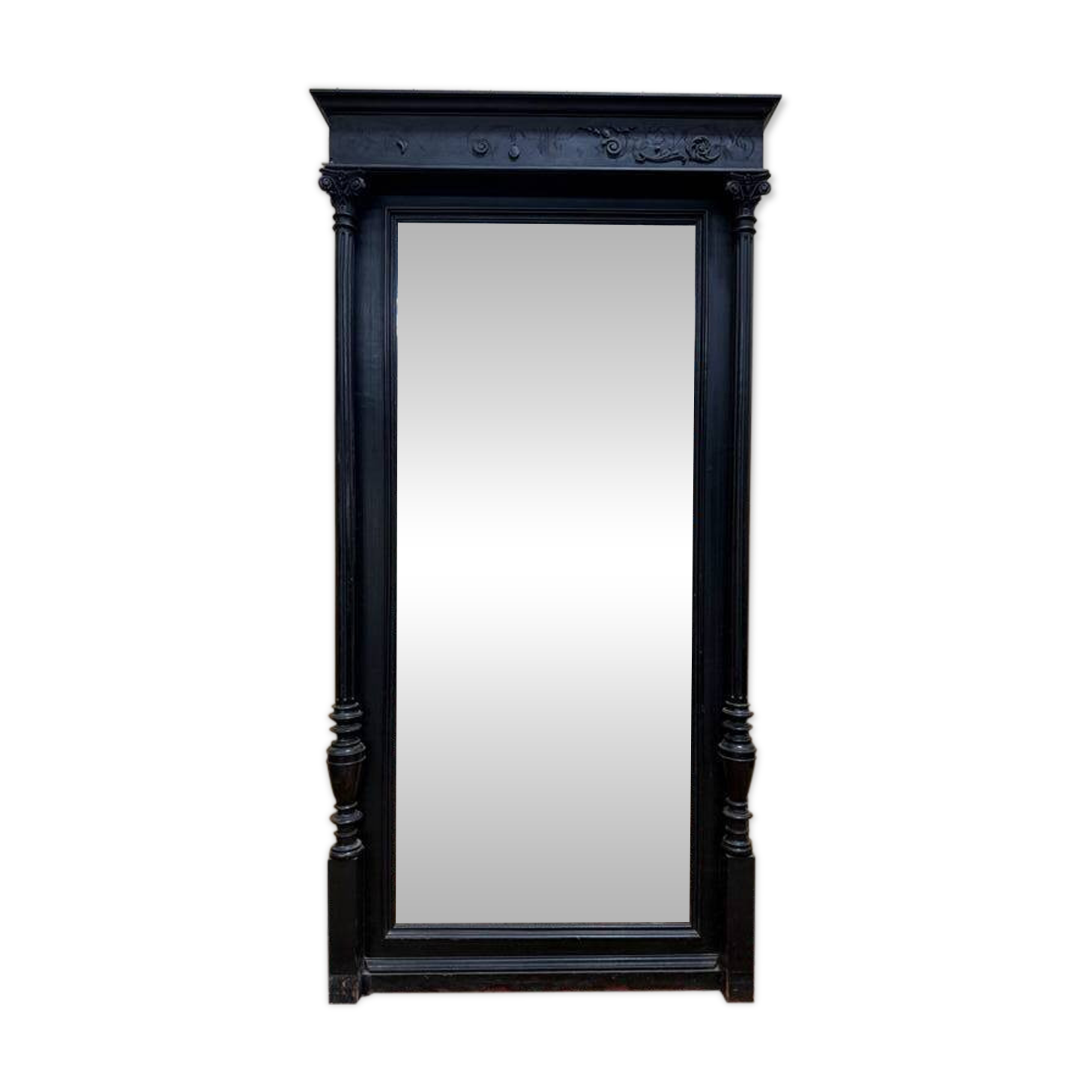 Miroir époque Napoléon III en bois noirci