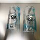 Pair of clear blue Murano wall sconces by Av Mazzega, Italy 1970s