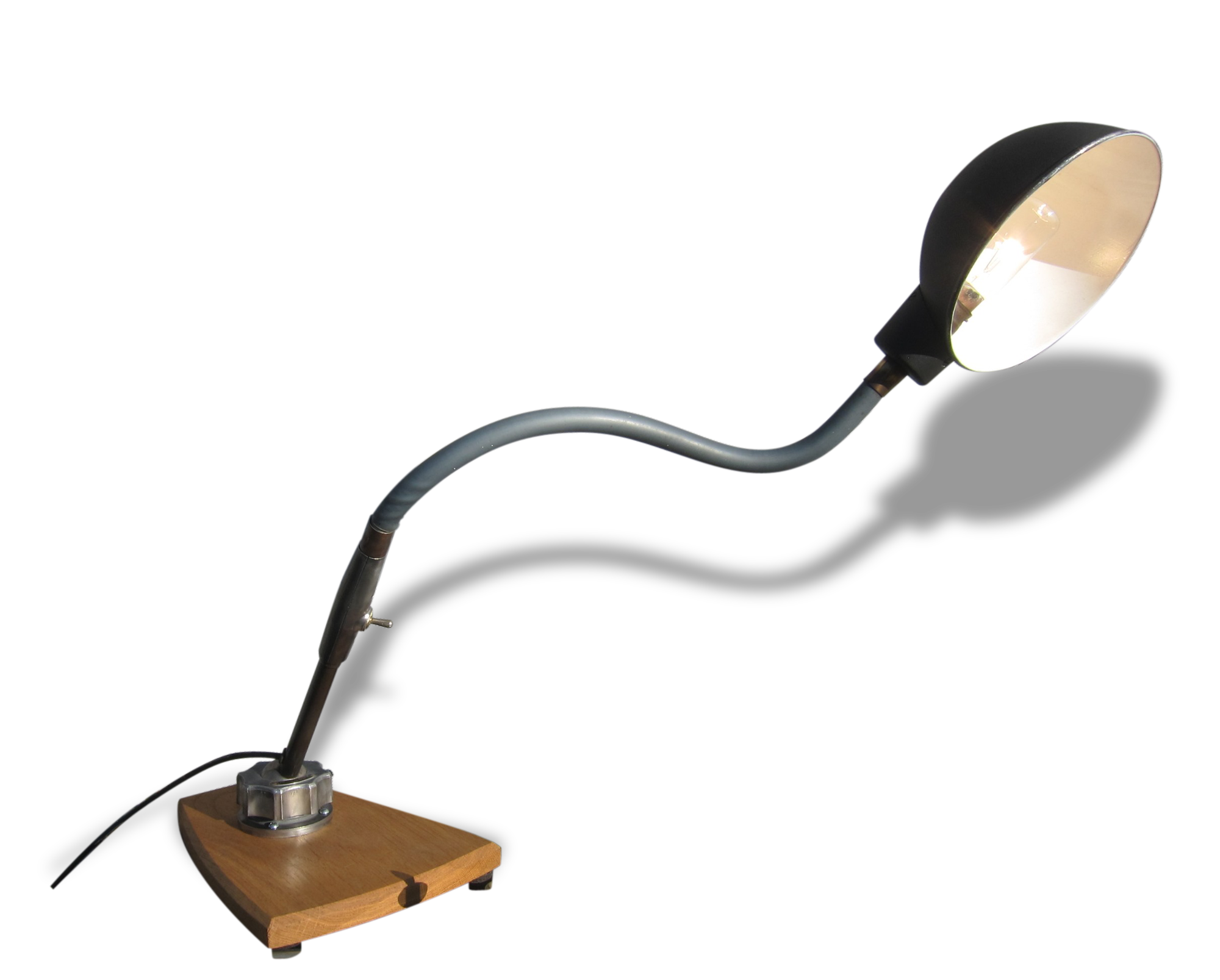 Lamp Ahder oak trapezoid pedestal