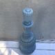 Former Carafe Liqueur Opaline Blue Decor Moulded - Vintage Cave Bouchon