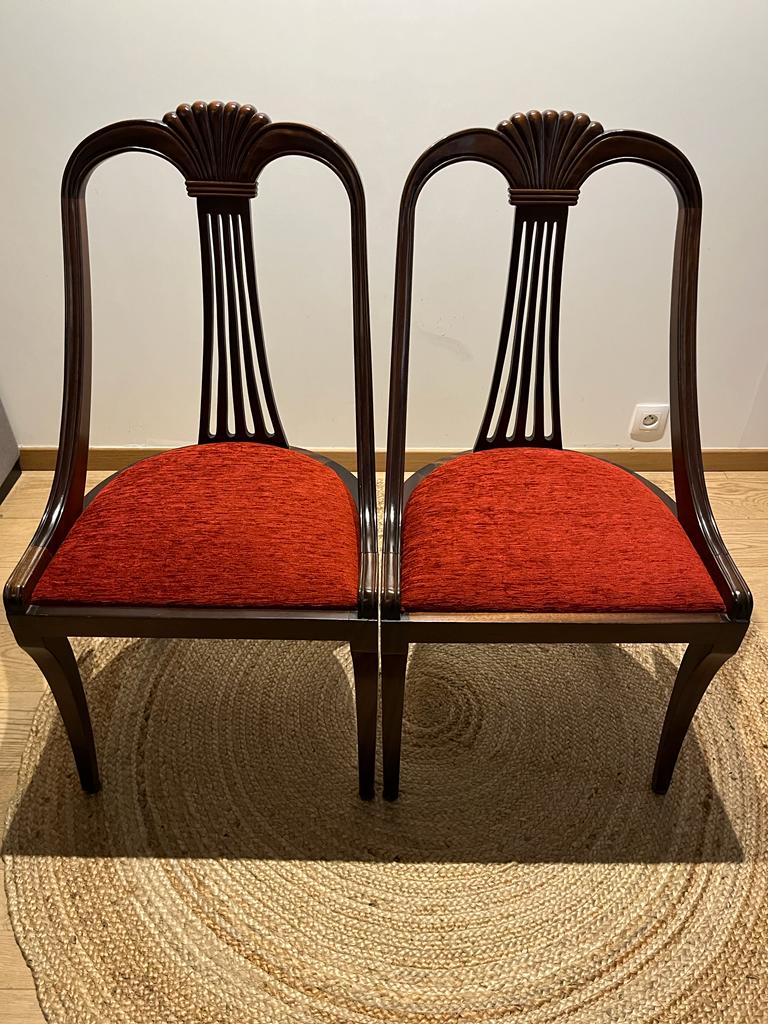Red Directoire chairs