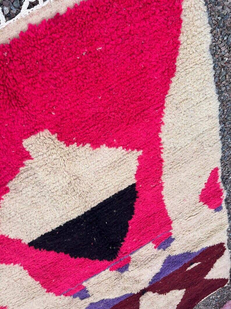 Handmade, multicolored Berber rug in pure wool, size 200 x 300 cm