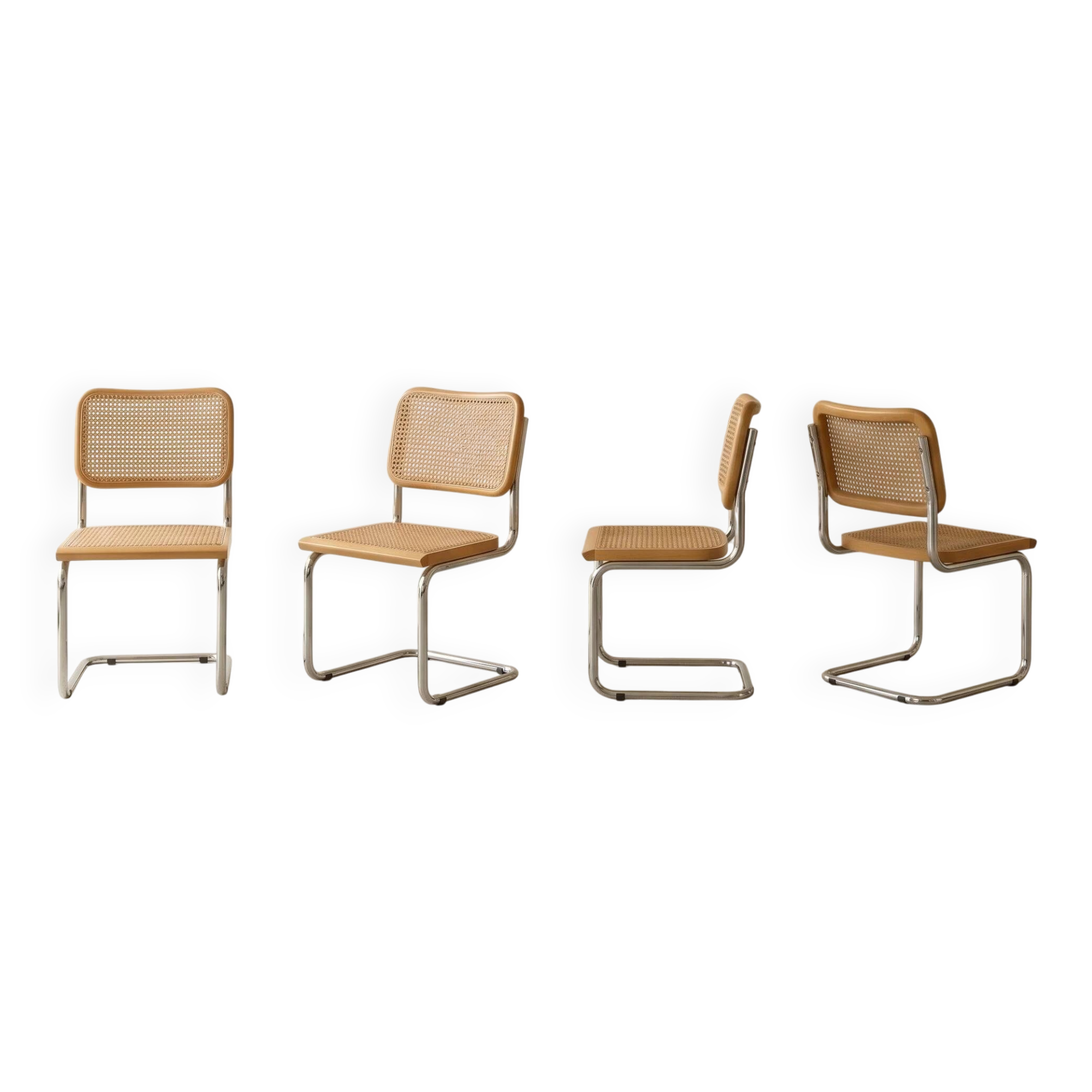 To be seized! 4 original Breuer chairs — made in Italy, 1993.