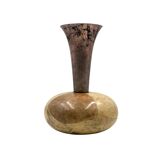 Mid-century cream parchment vase, Aldo Tura Italy 1950s