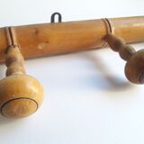 Wooden wall coat rack with 5 hooks