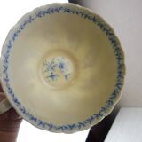 Lot of porcelain cups and under cups, twisted decoration, from Sarreguemines