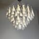 Venetian lustre in colourless and white Murano glass, circa 1990.